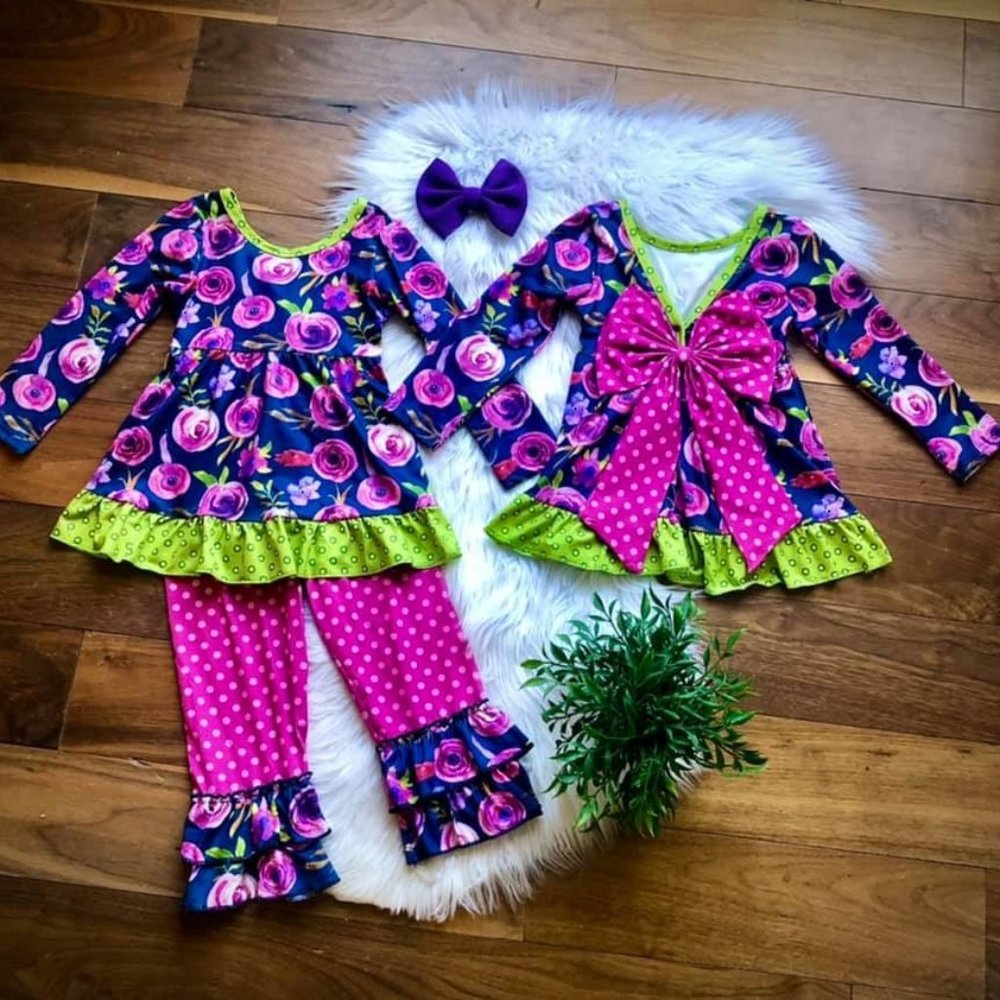 Bow -back Floral Pant Set